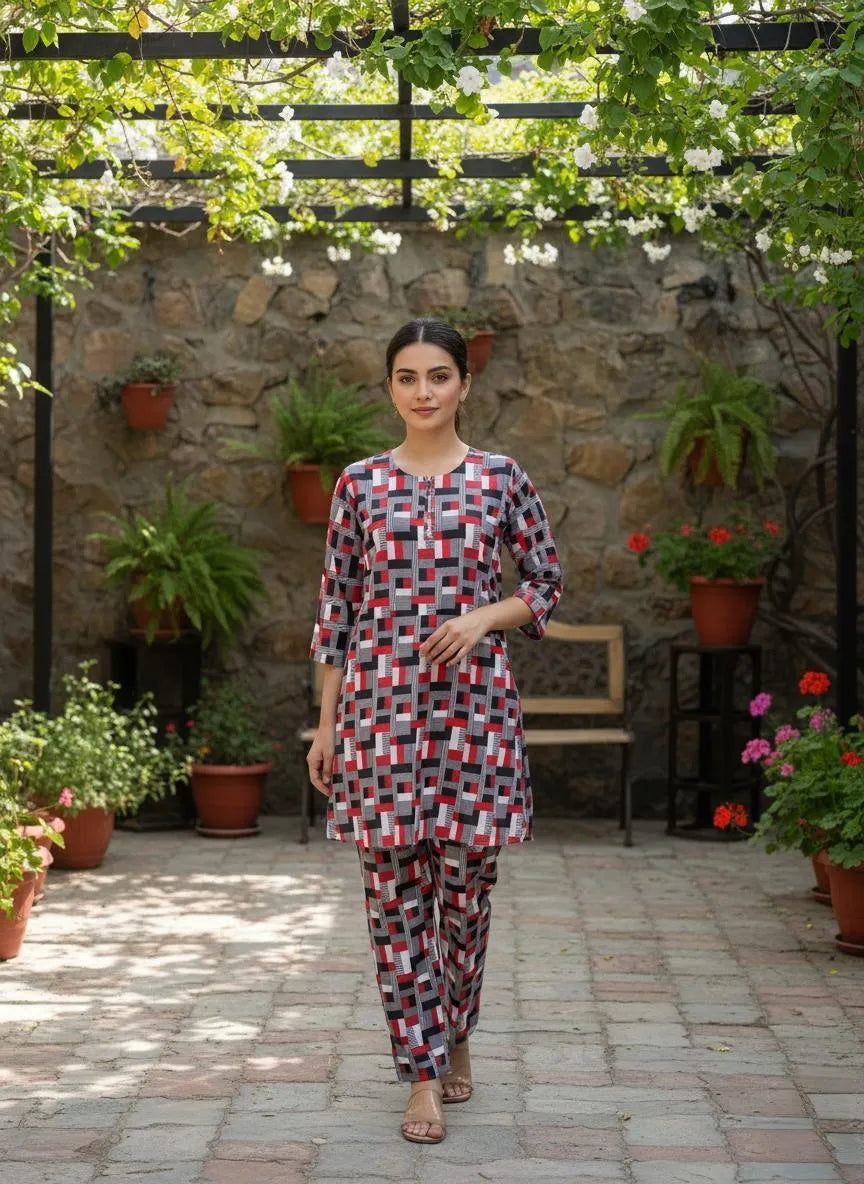 Women printed cotton lawn 2 pcs