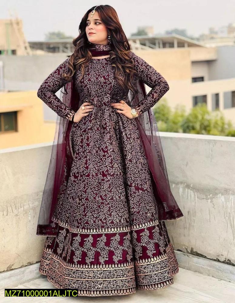 Women stitched katan silk screen printed