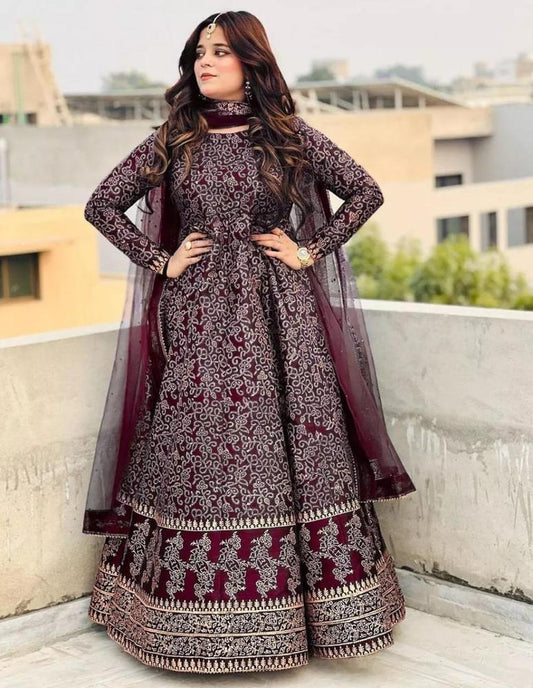 Women stitched katan silk screen printed